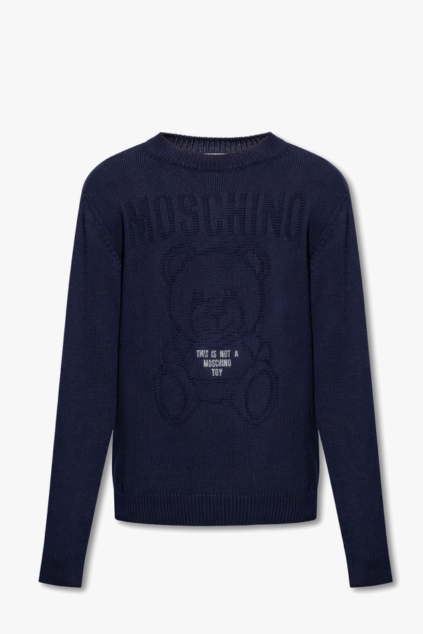 SchaferandweinerShops Zimbabwe Navy blue Cotton sweater bucket Moschino burberry horseferry print oversized hoodie item